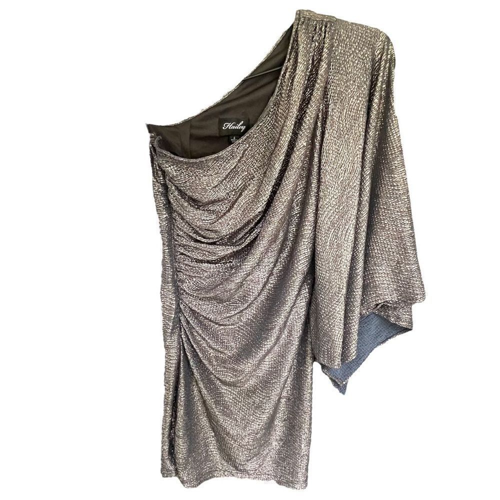 Nwot Hailey By Adrianna Papell Solver Metallic Cocktail Party Dress Size 2